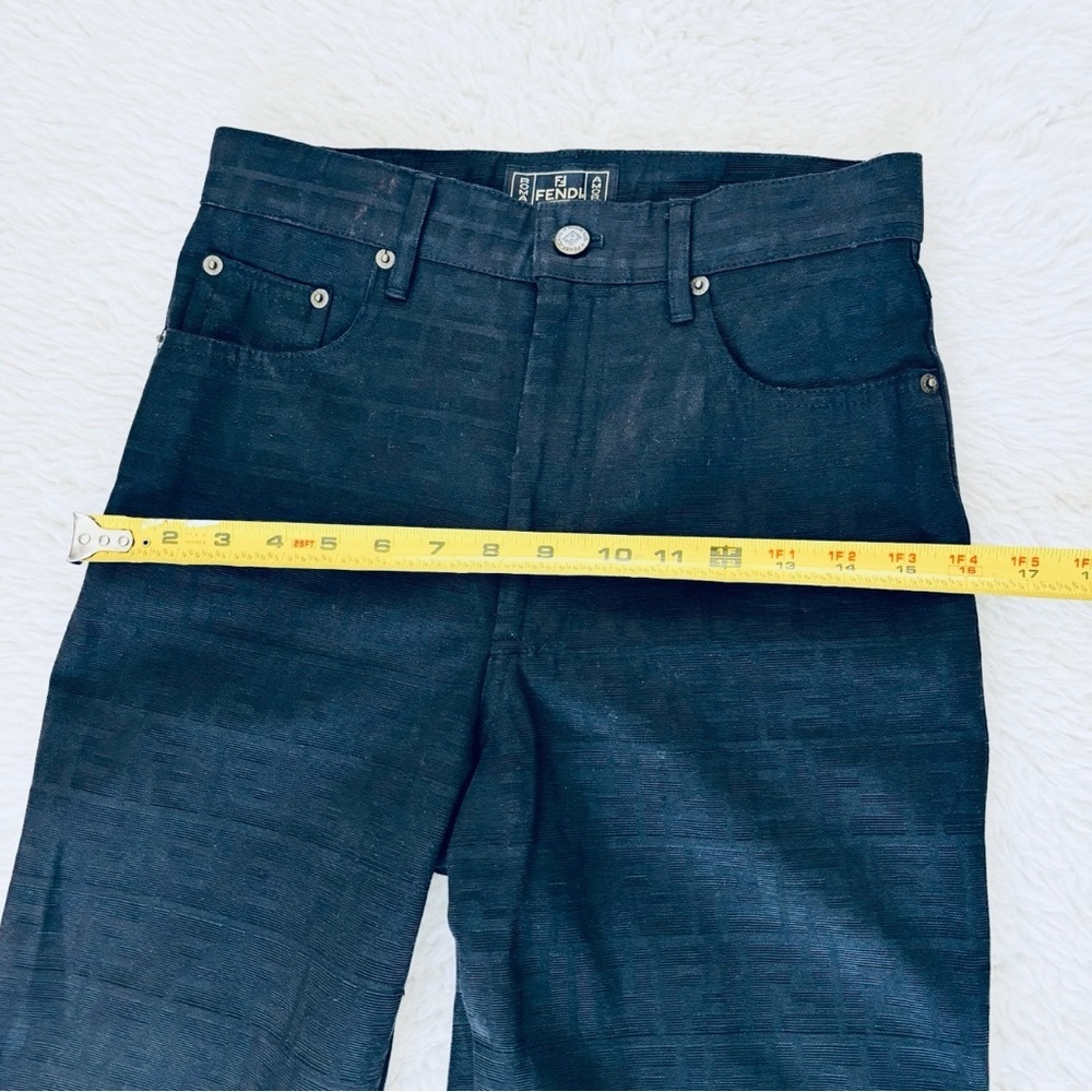 Fendi FF Logo Black High Rise Pants size EU 42 US 27-28 - Picture 12 of 15